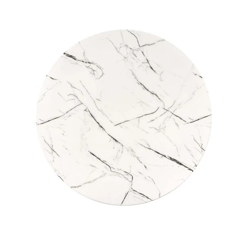 Stiklinis stalas su marmuro ir aukso akcentais