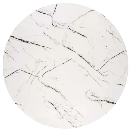 Elegantiškas stiklinis stalas su marmuro viršum