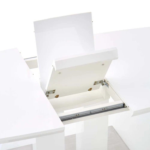 Prailginamas stalas, baltas, lakuotas MDF, 180-220 cm, idealus didelėms patalpoms