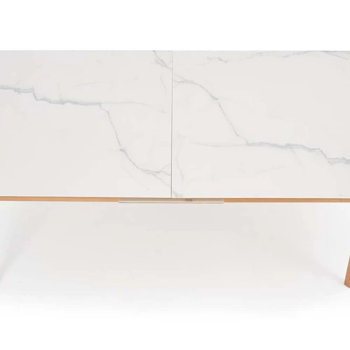 Prailginamas stalas, keraminis viršus bianco, uosio kojos