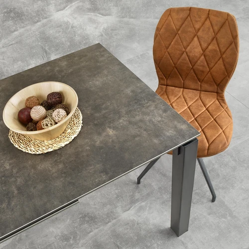 Prailginamas stalas 120-180 cm, keraminis viršus, juodos kojos