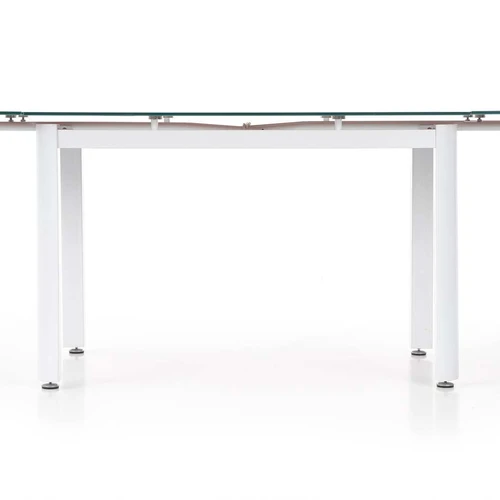 Elegantiškas praildomas stalas, stiklas ir plieninis rėmas