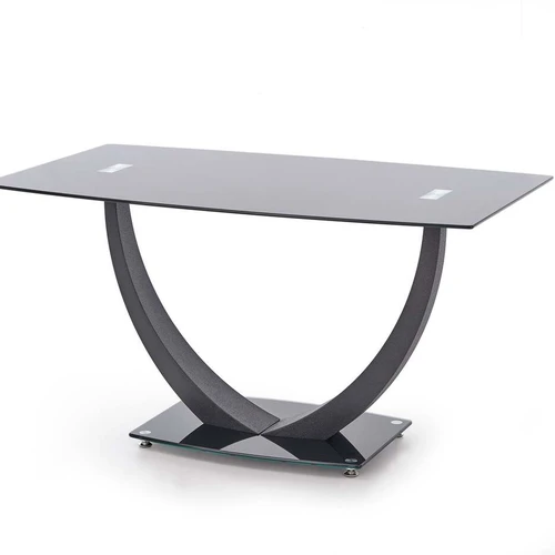 Kompaktiška juoda stiklo spinta 140 cm pločio