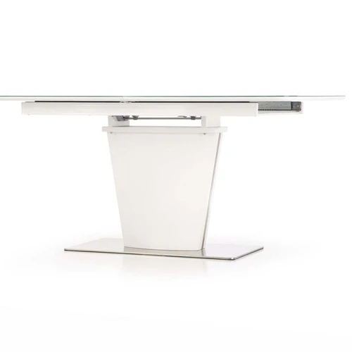 Prailginamas stalas, lakuotas MDF, stiklas, nerūdijantis plienas