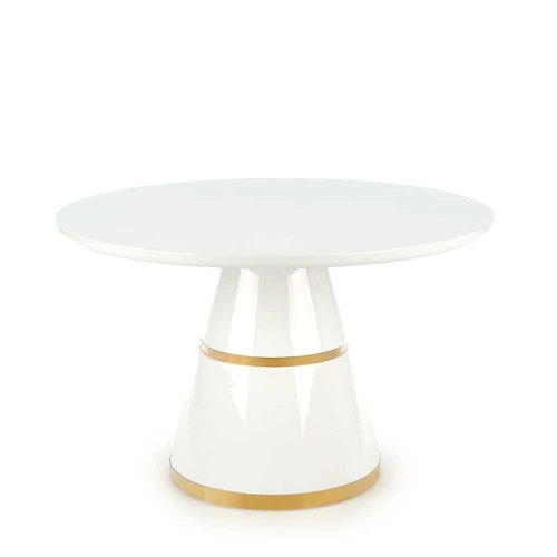 Baltas stalelis su auksinėmis kojelėmis