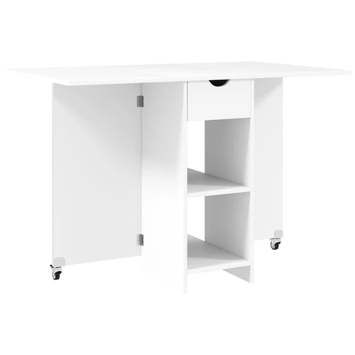 Valgomojo stalas Homcom 114,5x70x75cm., baltos spalvos