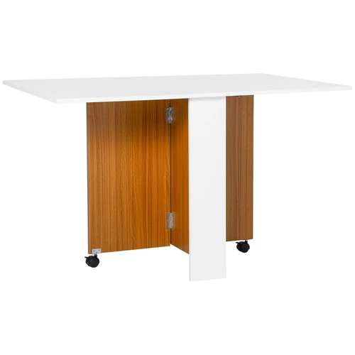Valgomojo stalas Homcom 120x80x73cm., baltos/rudos spalvos