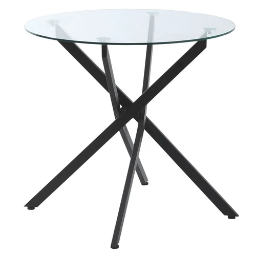 Valgomojo stalas Homcom 80x80x75cm., juodos spalvos