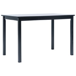 Valgomojo stalas, juodas, 114x71x75cm, kaučiuk. med. masyvas