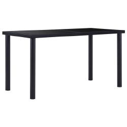 Valgomojo stalas, juodas, 140x70x75 cm, grūdintas stiklas