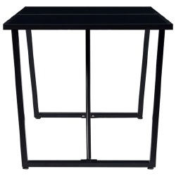Valgomojo stalas, juodas, 160x80x75cm grūdintas stiklas - Stalai