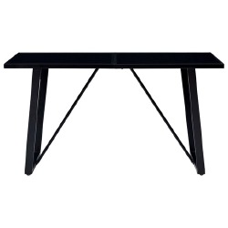Valgomojo stalas, juodas, grūdintas stiklas, 140x70x75cm - Stalai
