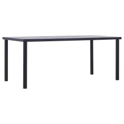 Valgomojo stalas, juodas ir betono pilkas, 180x90x75cm, MDF