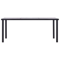 Valgomojo stalas, juodas ir betono pilkas, 180x90x75cm, MDF - Stalai