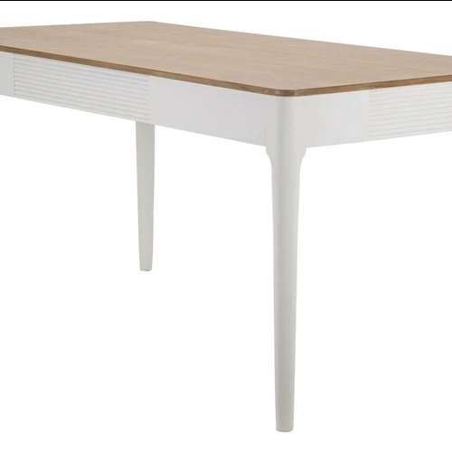 Valgomojo stalas Matera, balta/ruda, 180 × 80 × 90 cm - Stalai