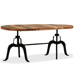 Valgomojo stalas, perdirbta mediena ir plieno rėmas, 180cm