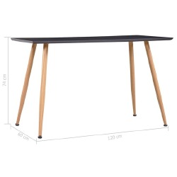Valgomojo stalas, pilkos ir ąžuolo spalvos, 120x60x74cm, MDF - Stalai