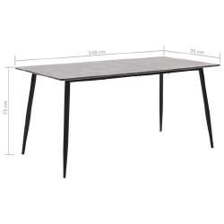 Valgomojo stalas, pilkos spalvos, 140x70x75cm, MDF - Stalai