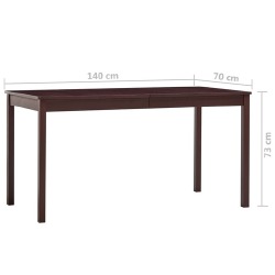 Valgomojo stalas, tamsiai ruda spalva, 140x70x73cm, pušis - Stalai