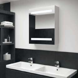 Veidrodinė vonios spintelė su LED apšvietimu, 50x13,5x60 cm
