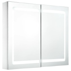 Veidrodinė vonios spintelė su LED apšvietimu, 80x12,2x68cm - Vonios spintelės