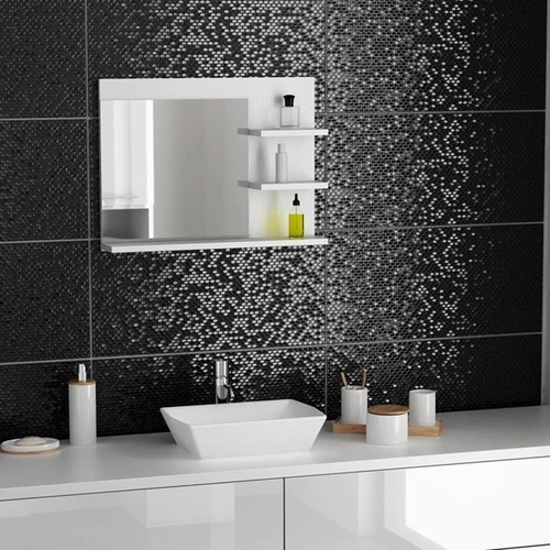 Praktiškas veidrodis su 3 lentynomis – MDP medžiaga