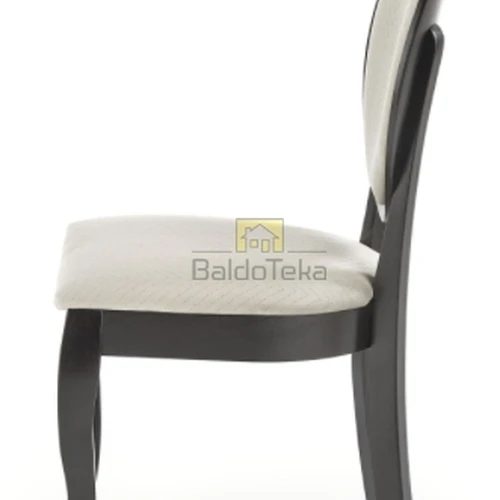 Stilinga medinė kėdė su gobelenu, juoda/smėlio spalva