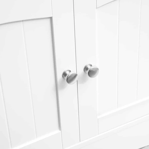 Erdvi vonios spintelė su 3 atvirais skyriais ir stalčiais