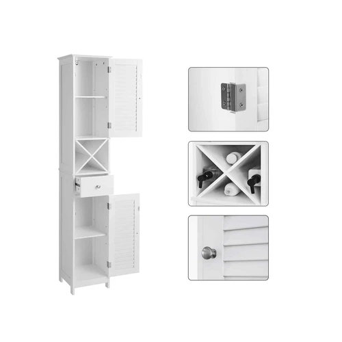 Praktiška vonios spintelė su X lentyna ir 20 kg apkrova