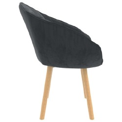 VidaXL Valgomojo kėdė, tamsiai pilkos spalvos, aksomas - Kėdės