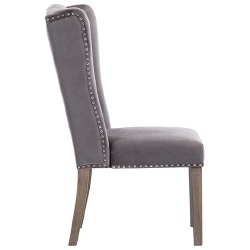 VidaXL Valgomojo kėdės, 2vnt., pilkos spalvos aksomas - Kėdės
