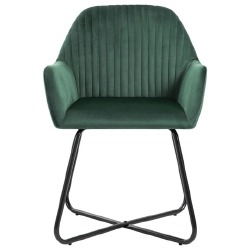 VidaXL Valgomojo kėdės, 2vnt., žalios spalvos, aksomas - Kėdės