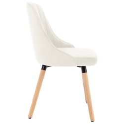 VidaXL Valgomojo kėdės, 4 vnt., kreminės spalvos, aksomas - Kėdės