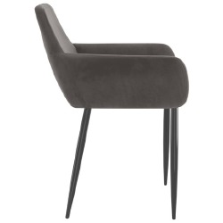 VidaXL Valgomojo kėdės, 4vnt., tamsiai pilkos, aksomas (2x323105) - Kėdės