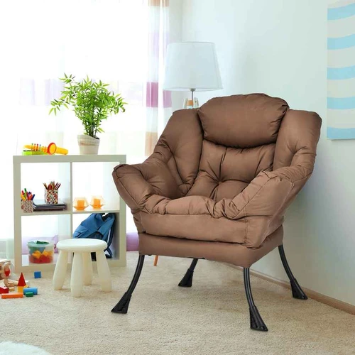 Vienvietis fotelis, Mėlynas/pilkas/smėlio, 81,3 × 95,3 × 95,3 cm - Foteliai