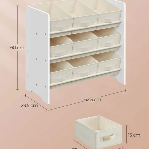 Vikiška lentyna 29,5x62,5x60cm., baltos/kreminės spalvos - Lentynos