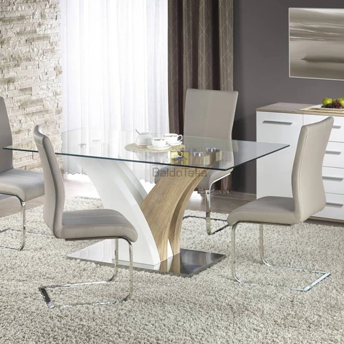 Ekologiškas baldų komplektas su grūdintu stiklu ir chromuotu metalu