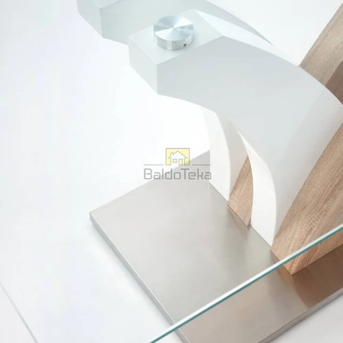 Stiklo ir MDF kombinacijos stalo komplektas su keičiama komplektacija