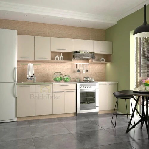 Baltas 28 mm stalviršis su šviesaus ąžuolo sonoma pagrindu