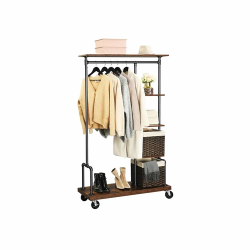 Tvirtas pramoninio stiliaus drabužių stovas iki 90 kg apkrovos