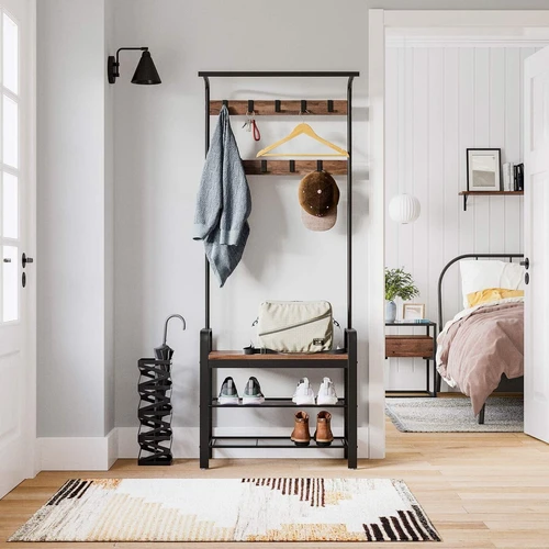 Tvirtas medienos drožlių plokštės ir plieno stovas