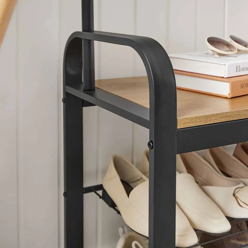 Modernus drabužių kabykla su instrukcijomis