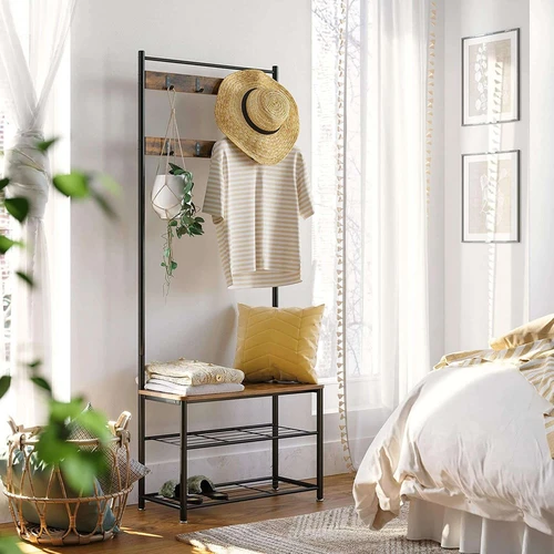 Kompaktiškas 70x175 cm palto stovas su kabliukais