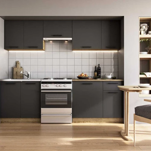 Craft ąžuolo ir antracito spalvų virtuvės komplektas