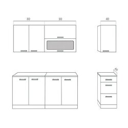 Virtuvės komplektas BELLA-1 - Virtuvės baldų komplektai