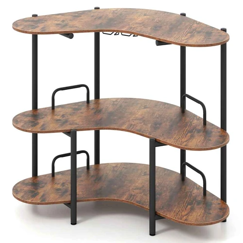 Virtuvės lentyna 120x66x102cm., rudos/juodos spalvos