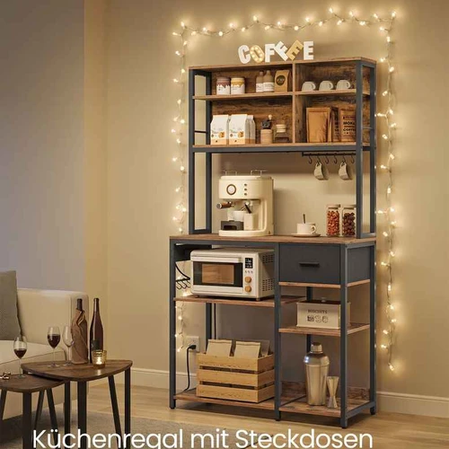 Ergonominė virtuvės lentyna su kabliukais – 150 kg apkrova