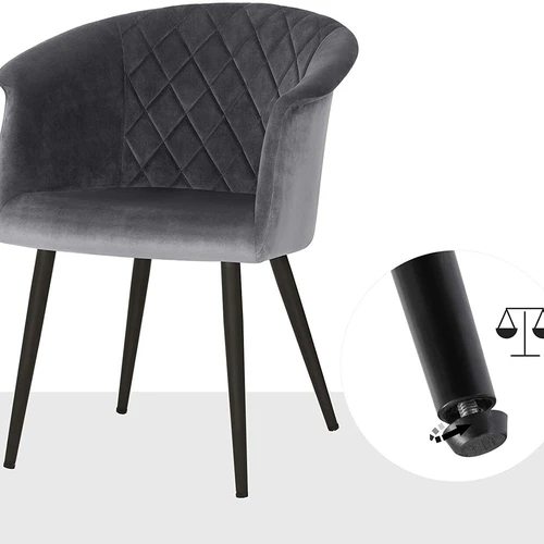 Kėdė su aksominiu užvalkalu ir minkštu paminkštinimu