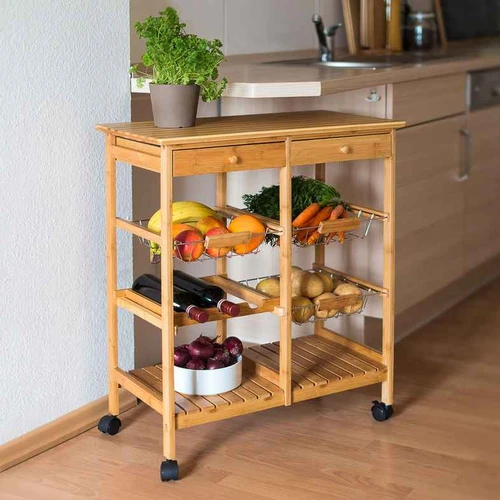 Virtuvės vežimėlis Relaxdays JAMES XXL, 3 krepšeliai, 67 × 80 × 37 cm - Virtuvės spintelės