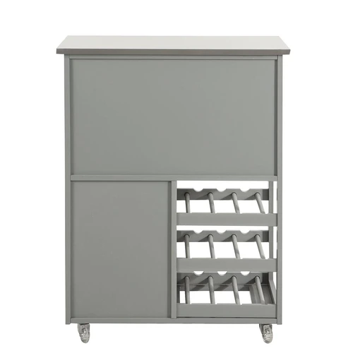 Virtuvinė spinta ant ratų 67x38x87cm., pilkos/sidabrinės spalvos - Virtuvės spintelės